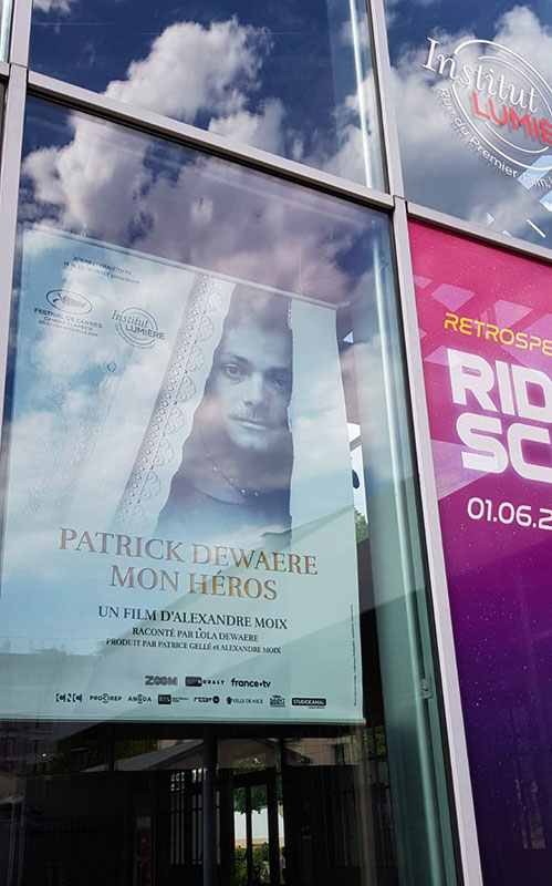 Affiche du film Patrick Dewaere, mon héros, Bleu Kobalt production, Patrice Gellé, Alexandre Moix, festival de cannes, lola Dewaere, france Télévisions, canal+